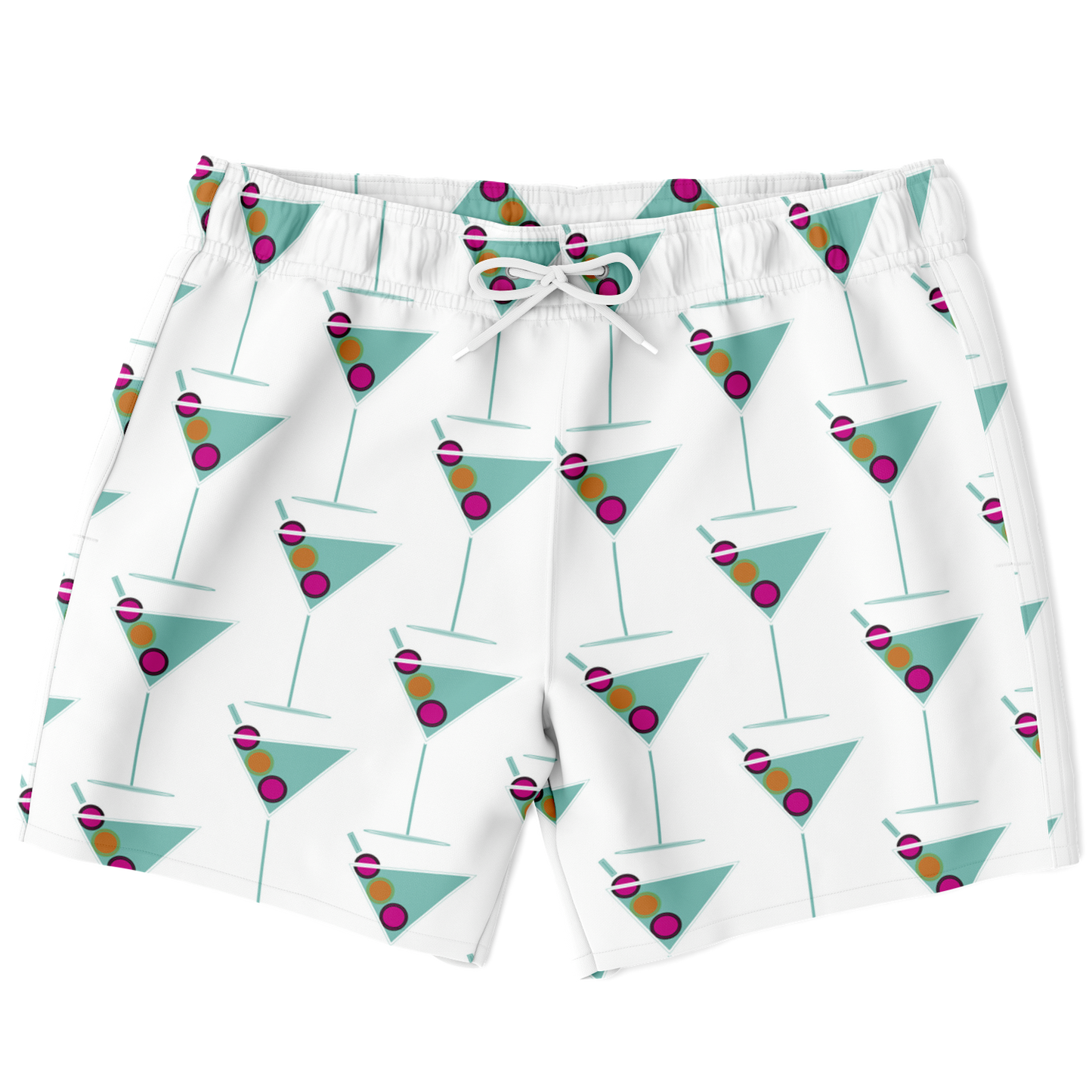 Aqua Martini Swim Trunks - White