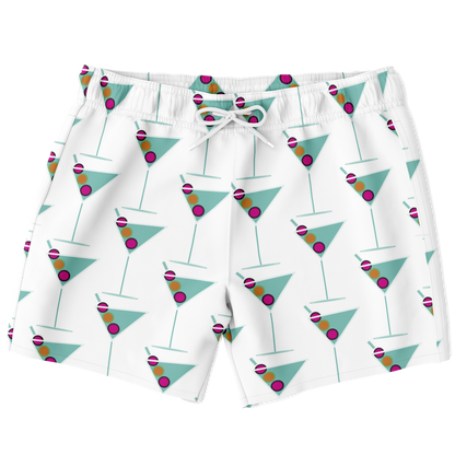 Aqua Martini Swim Trunks - White