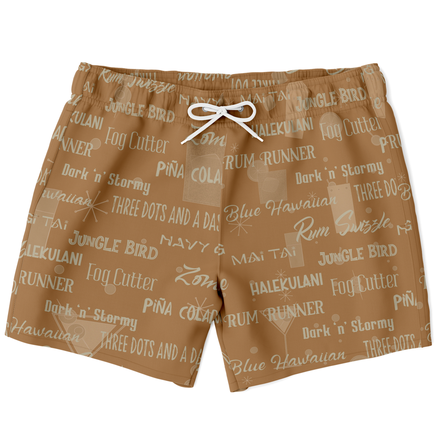 Tiki Drinks Swim Trunks - Coconut Shell