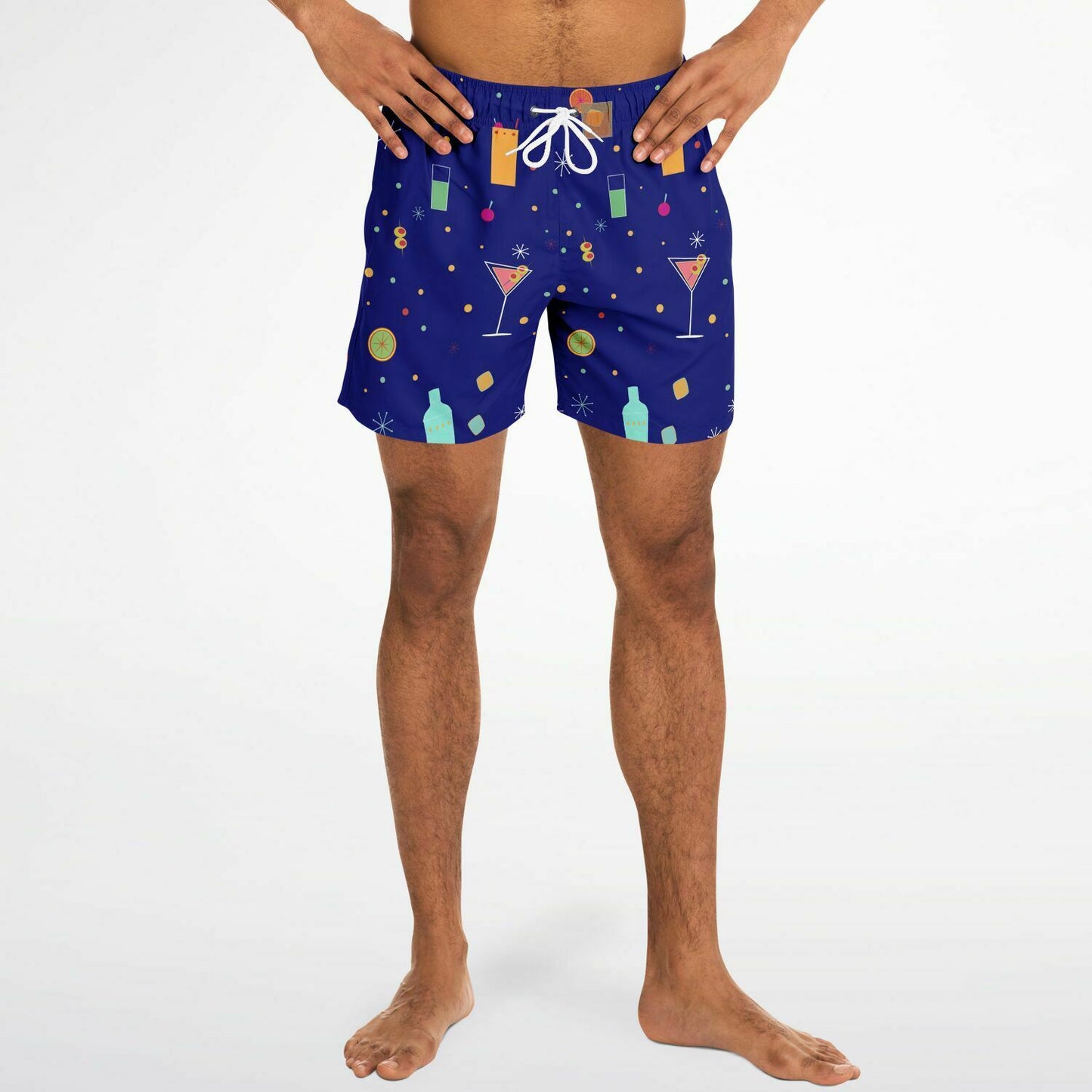 Cocktail Hour Swim Trunks - Deep Blue