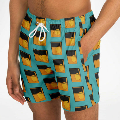 Bourbon on the Rocks Swim Trunks - Eddy Blue