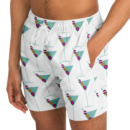 Aqua Martini Swim Trunks - White