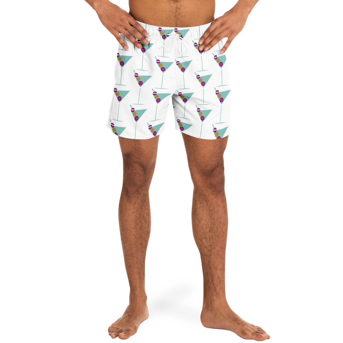 Aqua Martini Swim Trunks - White