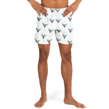 Aqua Martini Swim Trunks - White