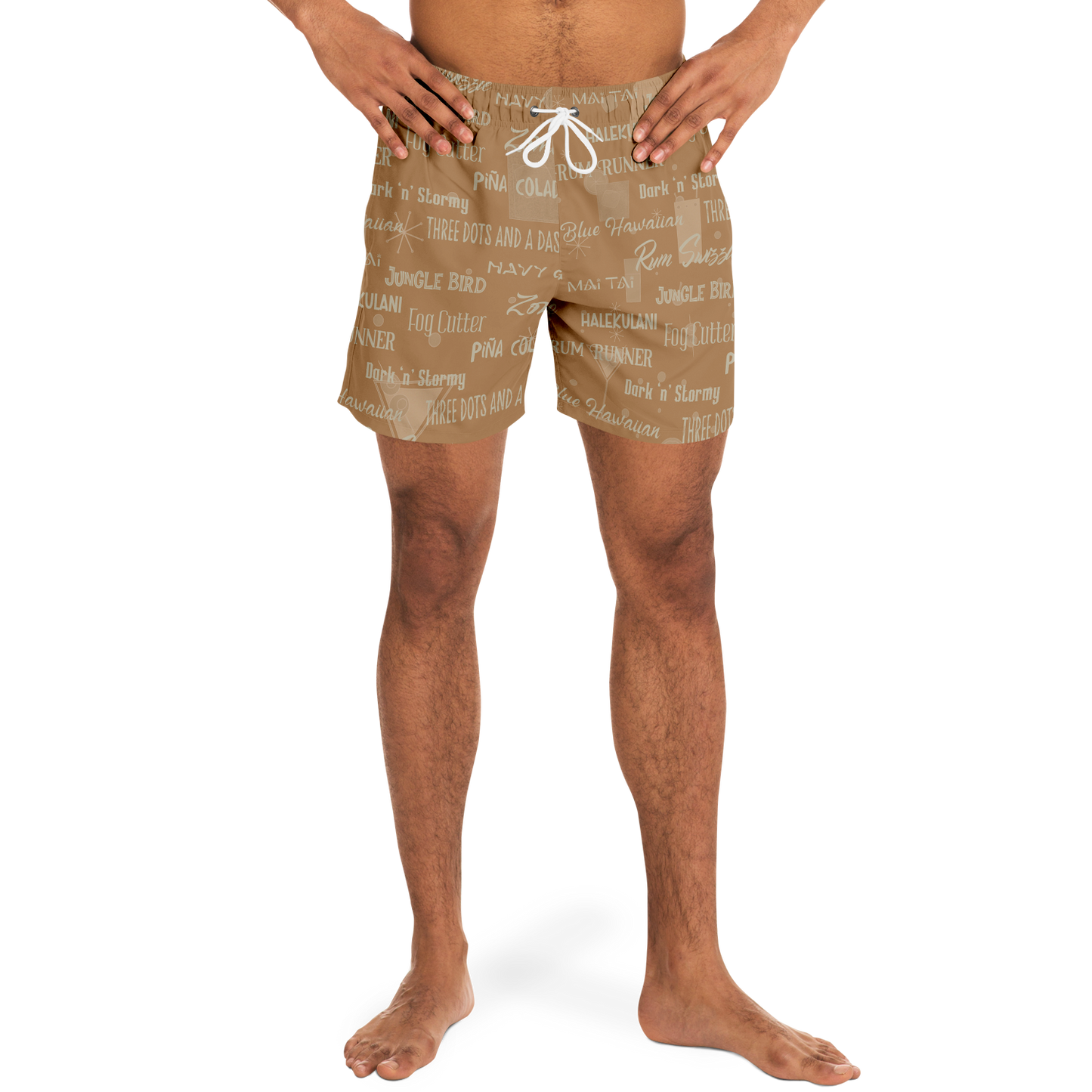 Tiki Drinks Swim Trunks - Coconut Shell