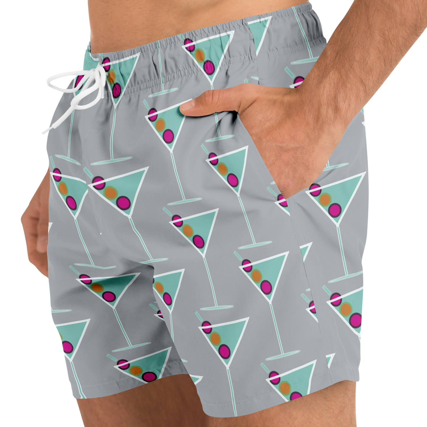 Aqua Martini Swim Trunks - Smokey Grey