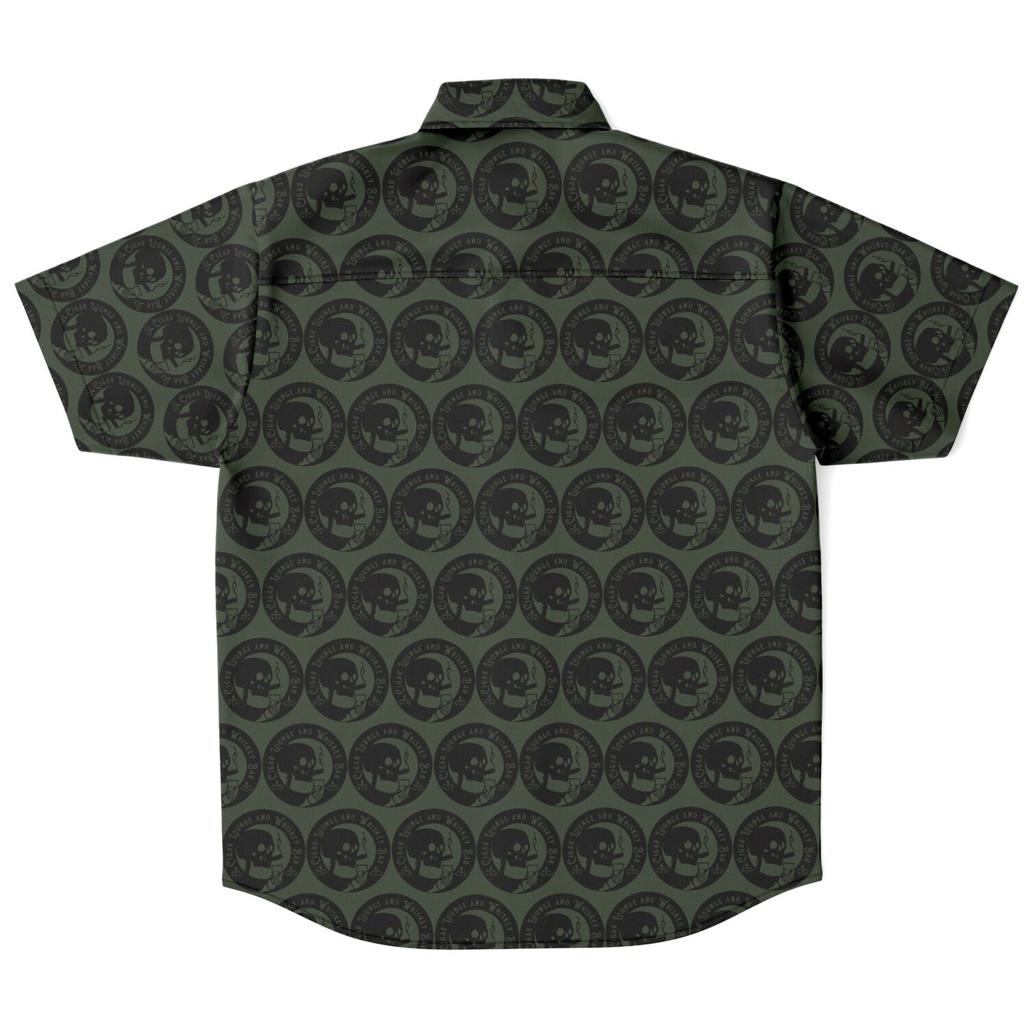 Cigar and Whiskey Skull - Dark Camo Green