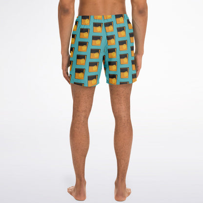 Bourbon on the Rocks Swim Trunks - Eddy Blue