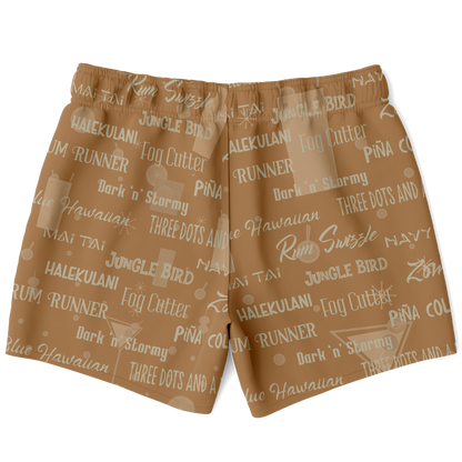 Tiki Drinks Swim Trunks - Coconut Shell