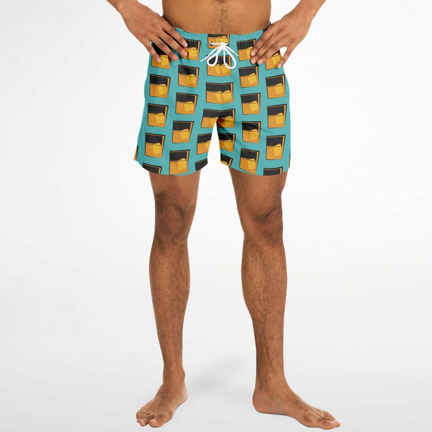 Bourbon on the Rocks Swim Trunks - Eddy Blue